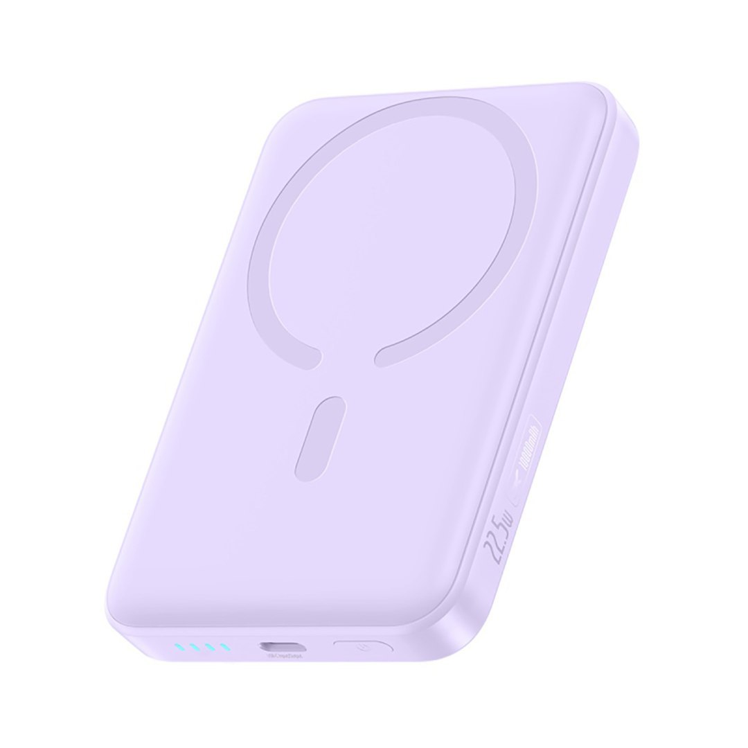 Powerbank indukcyjny 10000mAh 22.5W MagSafe z kablem USB-C 20V/3A 0.3m – fioletowy