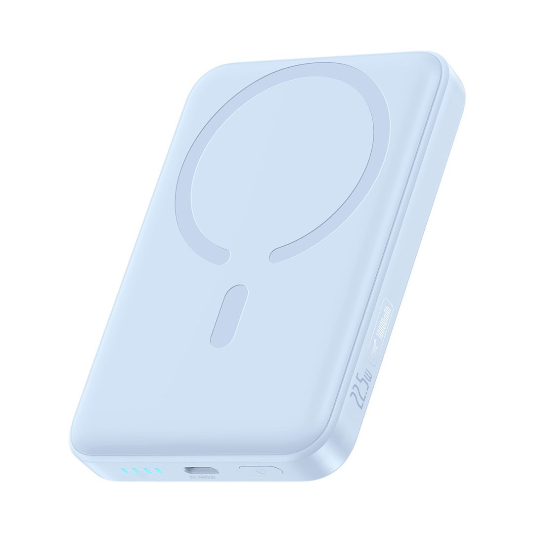 Powerbank indukcyjny 10000mAh 22.5W MagSafe z kablem USB-C 20V/3A 0.3m – niebieski Powerbank indukcyjny 10000mAh 22.5W MagSafe z kablem USB-C 20V/3A 0.3m – niebieski