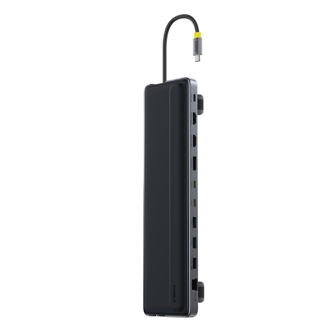 HUB Stacja dokująca 12w1 USB-C HDMI DisplayPort USB-A SD/microSD RJ45 PD – szara HUB Stacja dokująca 12w1 USB-C HDMI DisplayPort USB-A SD/microSD RJ45 PD – szara