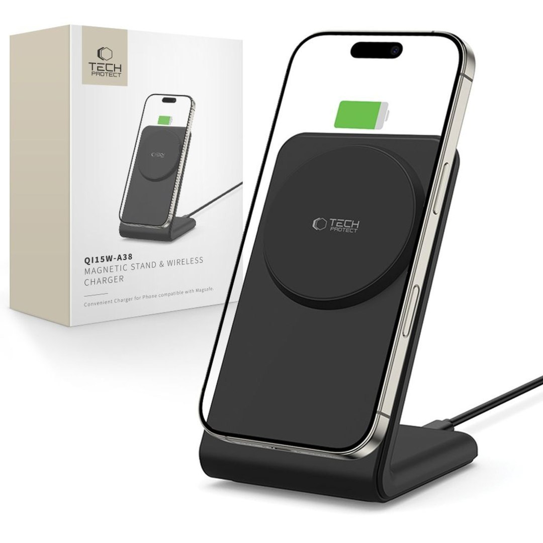 Ładowarka bezprzewodowa z podstawką MagSafe 15W – czarna