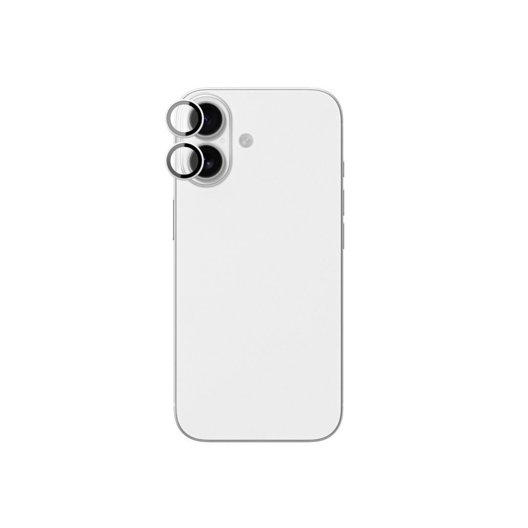 Szkło na aparat do iPhone 17 ze srebrną ramką aluminiową Lens Glass