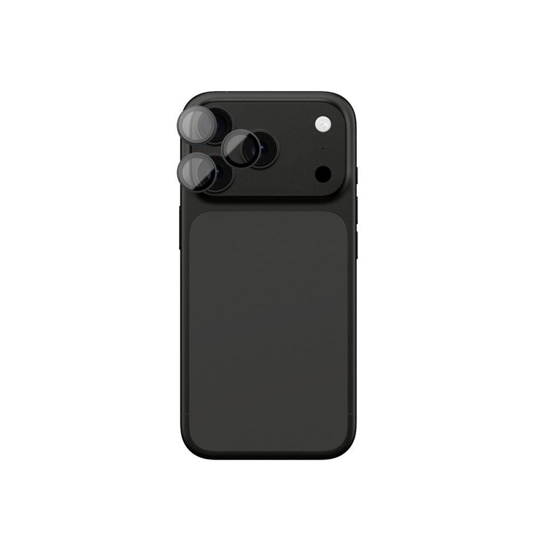 Szkło na aparat na iPhone 17 Pro / Pro Max Sapphire z szarą ramką
