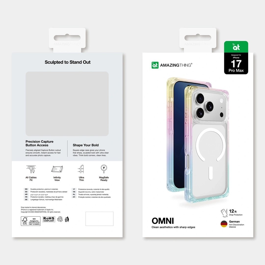 Etui pokrowiec na iPhone 17 Pro Max Omni MagSafe – przezroczyste-tęczowe Etui pokrowiec na iPhone 17 Pro Max Omni MagSafe – przezroczyste-tęczowe
