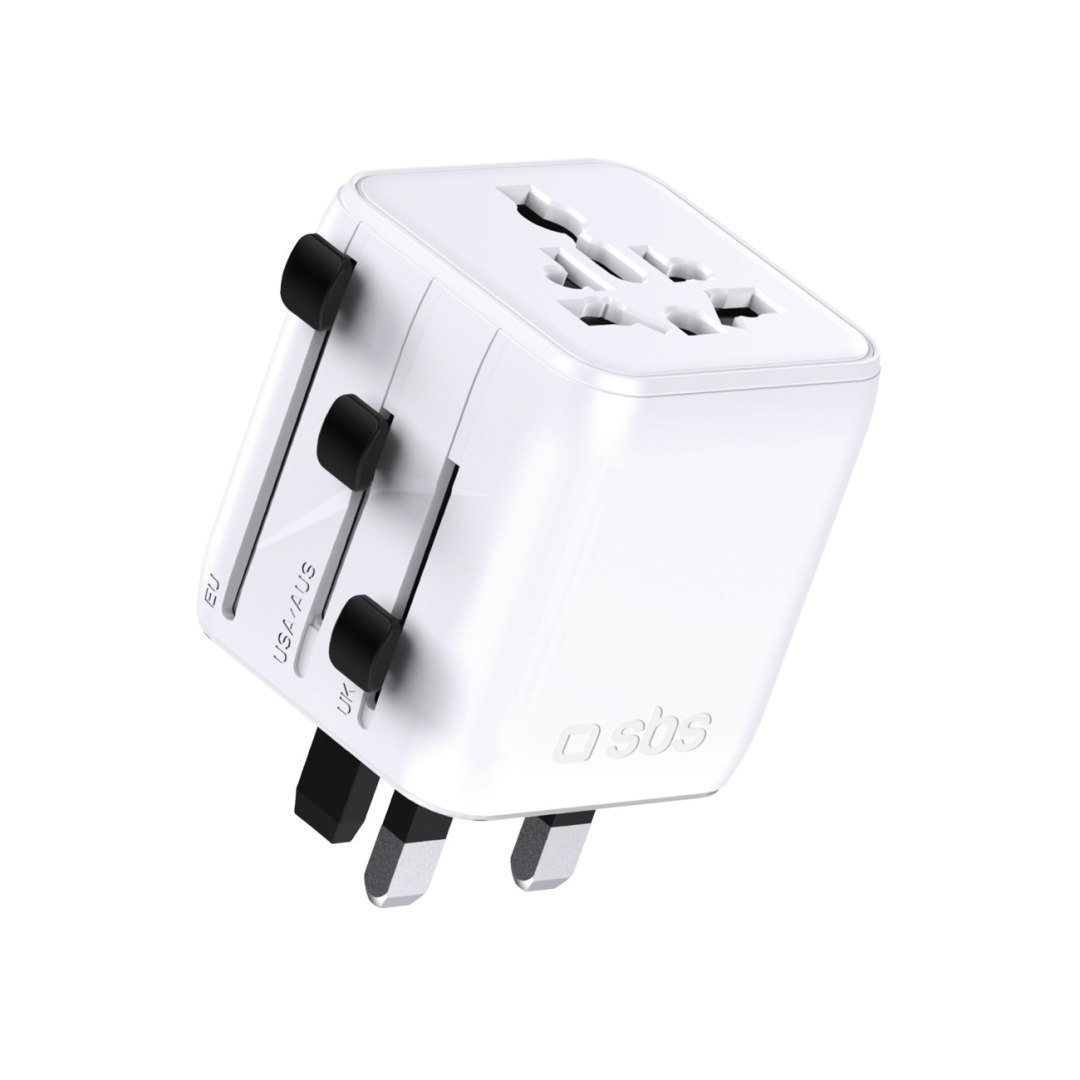 Adapter podróżny przejściówka do gniazdek EU UK US AUS – biały