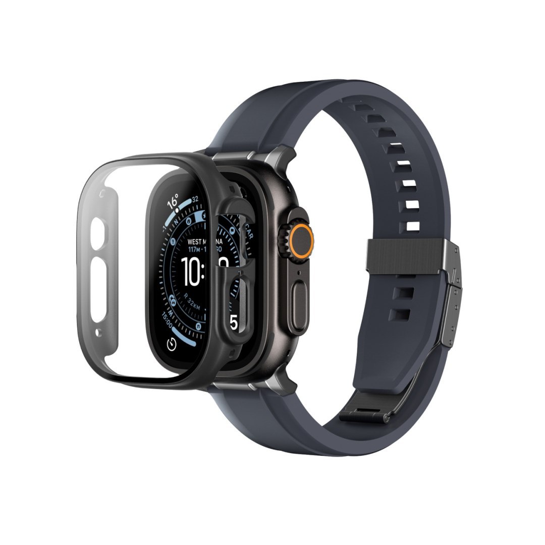 Szkło ochronne z etui na Apple Watch UItra 3 49 mm Radix – czarne