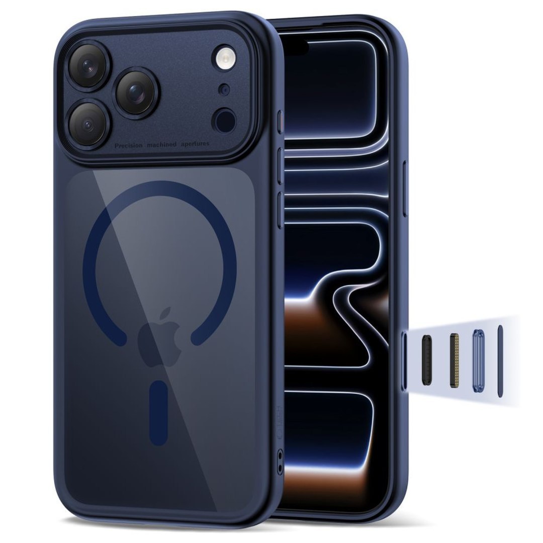 Etui case na iPhone 17 Pro Max Magpeak Magsafe CC – przezroczysto-granatowe Etui case na iPhone 17 Pro Max Magpeak Magsafe CC – przezroczysto-granatowe