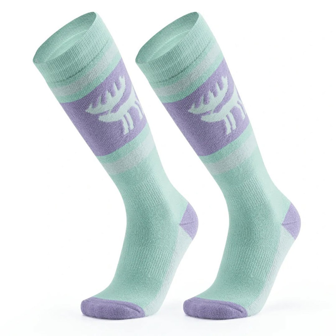 Skarpetki narciarskie rozmiar 43-48 L/XL – fioletowo-zielone