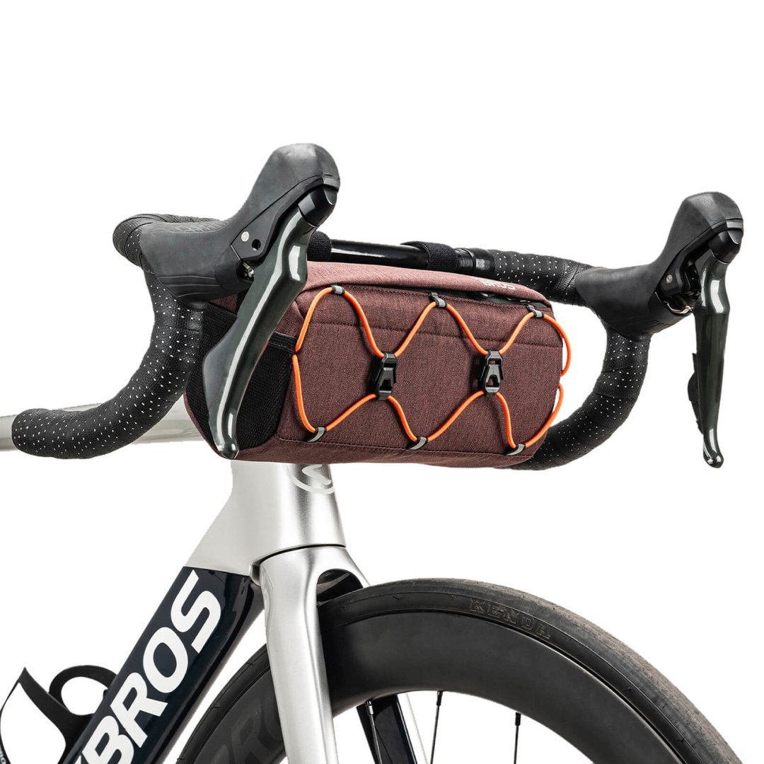 Torba rowerowa na kierownicę z paskiem 2.2L – brązowa
