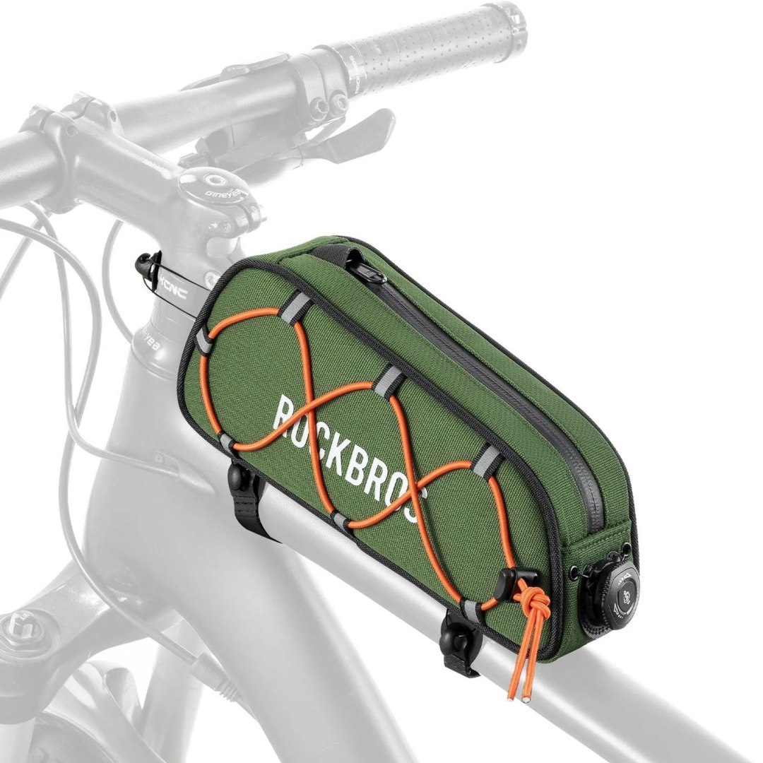 Torba rowerowa na górną rurę ramy wodoodporna 0.7L – zielona