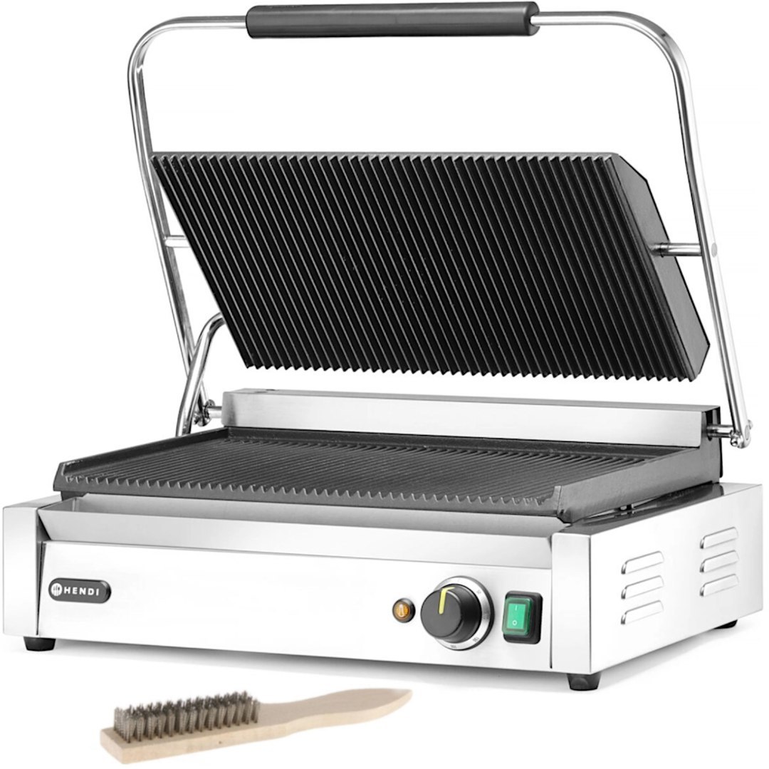Grill elektryczny kontaktowy XL Pianini 548 x 415 mm 2700 W – Hendi 263624 Grill elektryczny kontaktowy XL Pianini 548 x 415 mm 2700 W – Hendi 263624