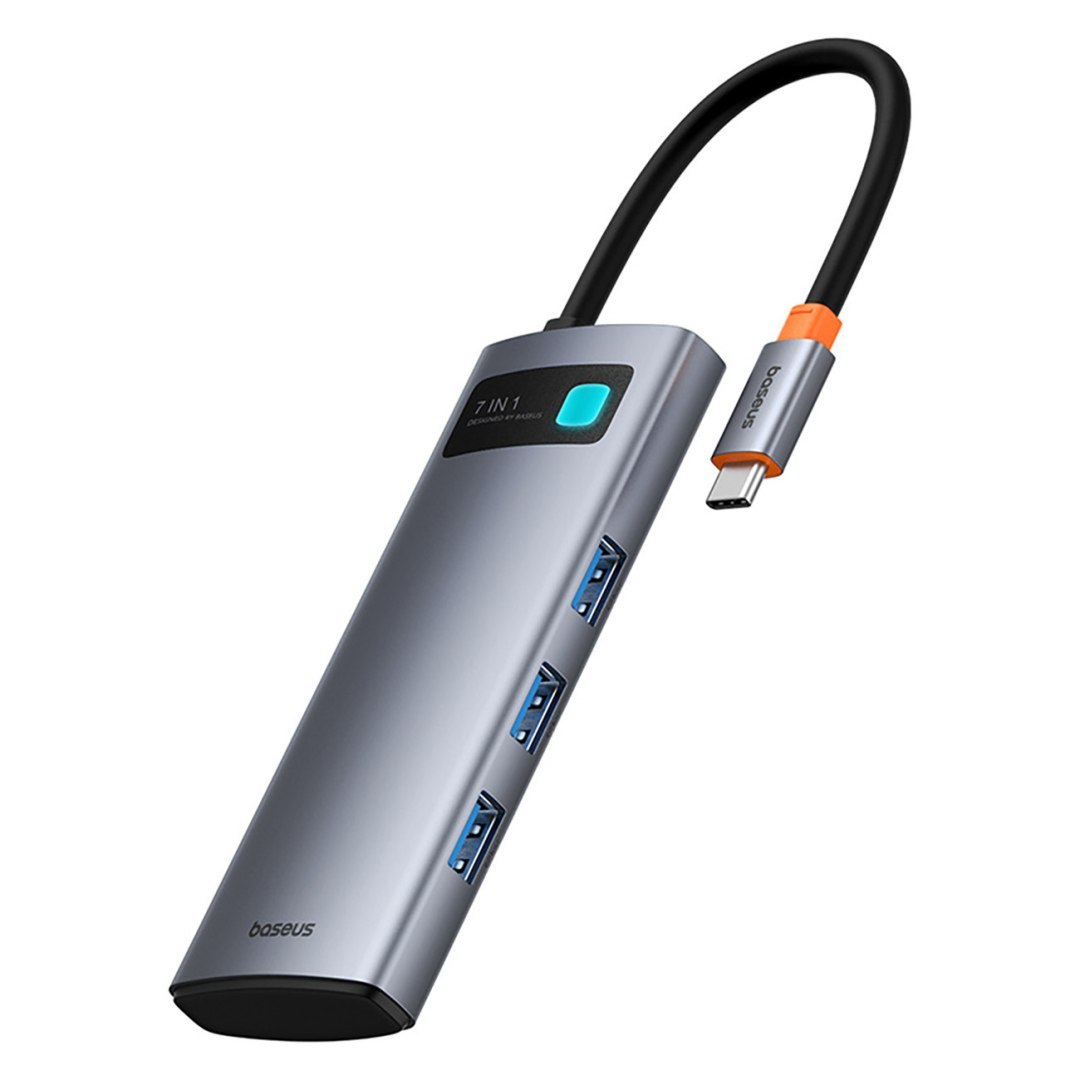 7w1 HUB adapter Metal Gleam USB-C HDMI USB-A USB-C PD SD microSD – szary 7w1 HUB adapter Metal Gleam USB-C HDMI USB-A USB-C PD SD microSD – szary
