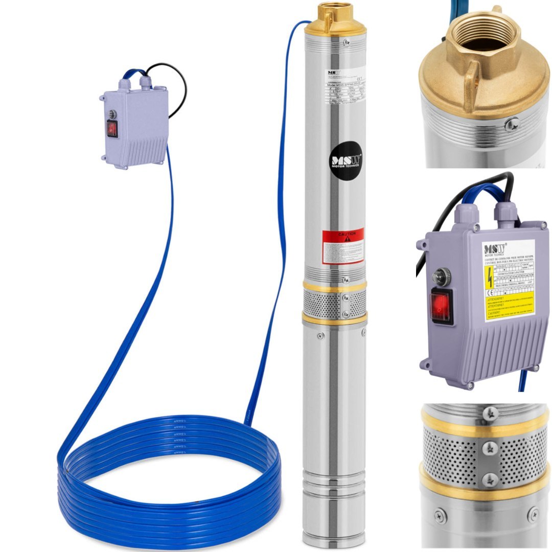 Pompa głębinowa do studni głębinowej STAL 750 W 6000 l/h do 58 m Pompa głębinowa do studni głębinowej STAL 750 W 6000 l/h do 58 m
