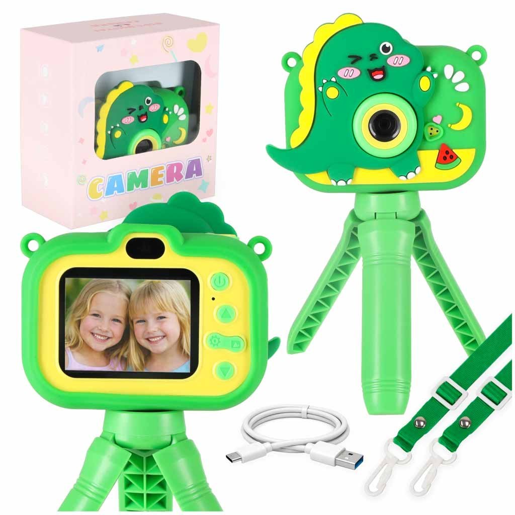 Aparat fotograficzny cyfrowy dla dzieci na statywie dinozaur zielony Aparat fotograficzny cyfrowy dla dzieci na statywie dinozaur zielony