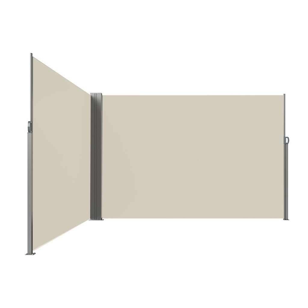 Markiza narożna boczna tarasowa LUARO parawan zwijany 180 x 620 cm beżowy