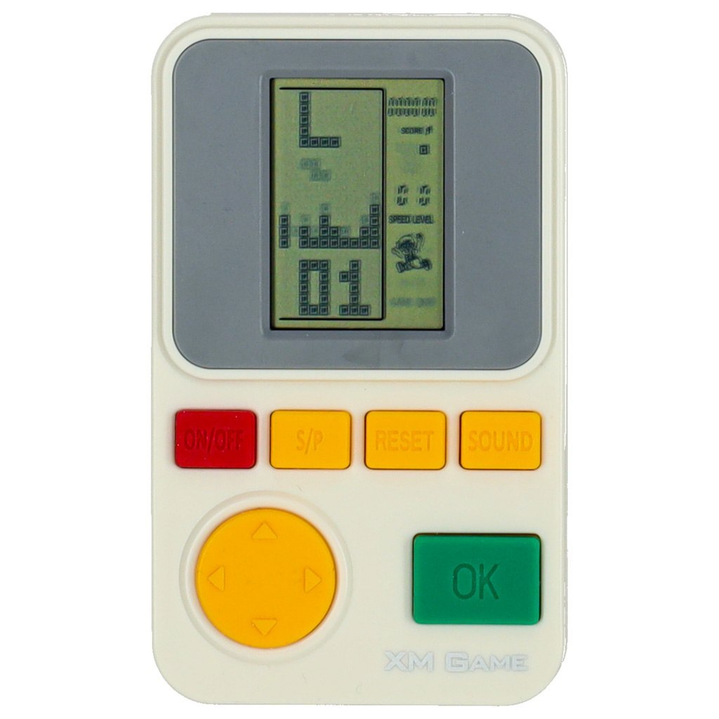 Gra zręcznościowa elektroniczna konsola retro gierka przenośna kieszonkowa biała