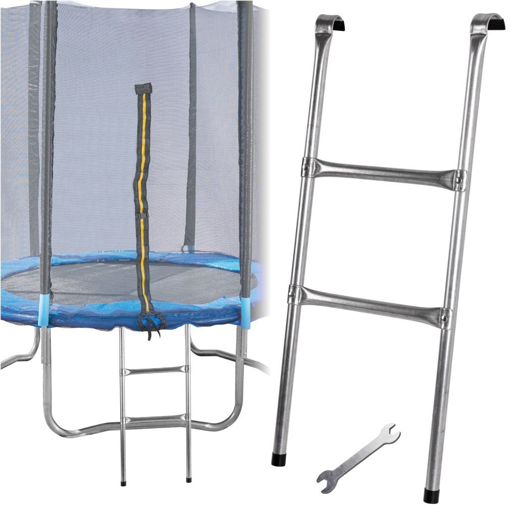 Drabinka do trampoliny ogrodowej schodki uniwersalna metalowa 86,5 x 37 cm Drabinka do trampoliny ogrodowej schodki uniwersalna metalowa 86,5 x 37 cm