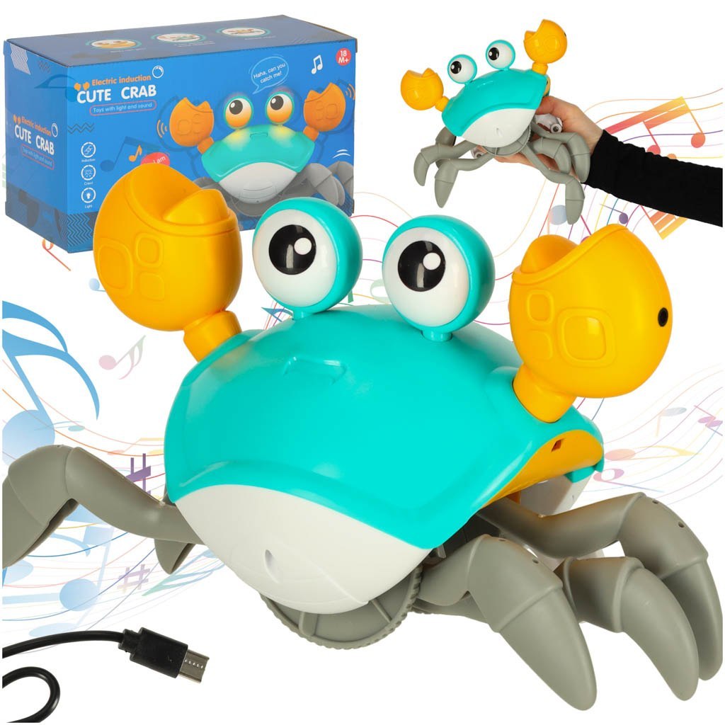 Krab uciekający pełzający czujnik interaktywna akumulator USB zielony Krab uciekający pełzający czujnik interaktywna akumulator USB zielony