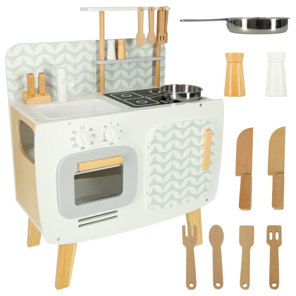Kuchnia dla dzieci drewniana MDF LULILO RETRO akcesoria 73cm Kuchnia dla dzieci drewniana MDF LULILO RETRO akcesoria 73cm