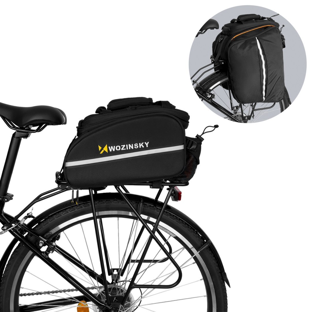 Duża torba rowerowa na bagażnik 35l + pokrowiec przeciwdeszczowy czarny Duża torba rowerowa na bagażnik 35l + pokrowiec przeciwdeszczowy czarny