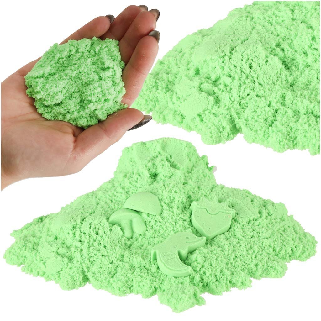 Piasek sensoryczny dla dzieci 1kg w woreczku zielony Piasek sensoryczny dla dzieci 1kg w woreczku zielony