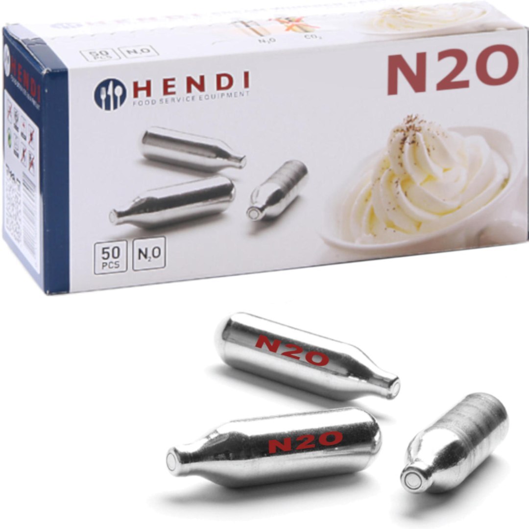 Naboje do syfonu do bitej śmietany z gazem N2O 50 szt. – Hendi 586907