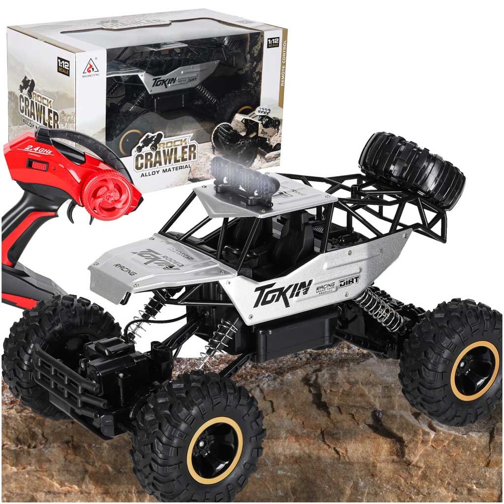Samochód zdalnie sterowany na pilota RC Rock Crawler 1:12 4WD METAL srebrny Samochód zdalnie sterowany na pilota RC Rock Crawler 1:12 4WD METAL srebrny