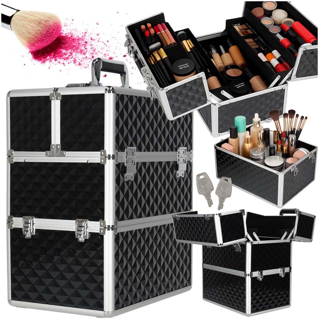 Kuferek na kosmetyki walizka organizer kosmetyczny XXL 3D