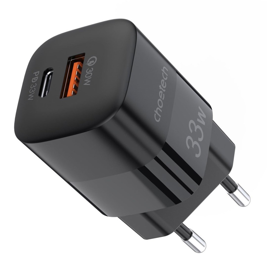 Szybka ładowarka sieciowa GaN USB Typ C PD QC 33W czarna Szybka ładowarka sieciowa GaN USB Typ C PD QC 33W czarna