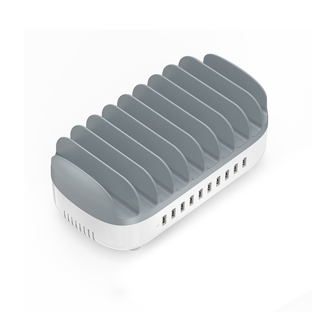 Inteligentna stacja ładowania DUK-10P-V1 do telefonów tabletów 10x USB-A – biała