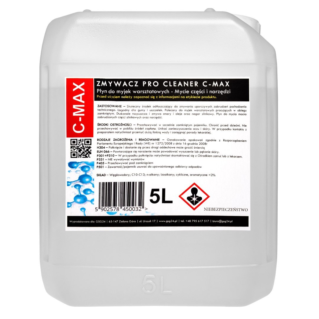 Płyn zmywacz do części i narzędzi do myjki warsztatowej PRO CLEANER C-MAX 5L Płyn zmywacz do części i narzędzi do myjki warsztatowej PRO CLEANER C-MAX 5L