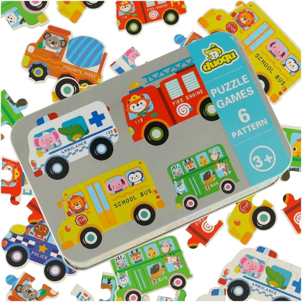 Puzzle w puszce pojazdy 30 puzzli Puzzle w puszce pojazdy 30 puzzli