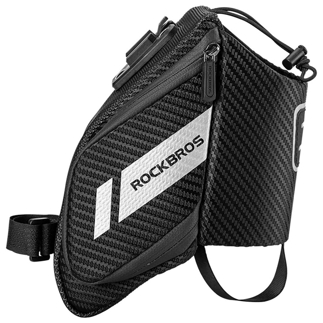 Torba rowerowa pod siodełko z kieszonką na butelkę bidon 1.5l – czarna Torba rowerowa pod siodełko z kieszonką na butelkę bidon 1.5l – czarna