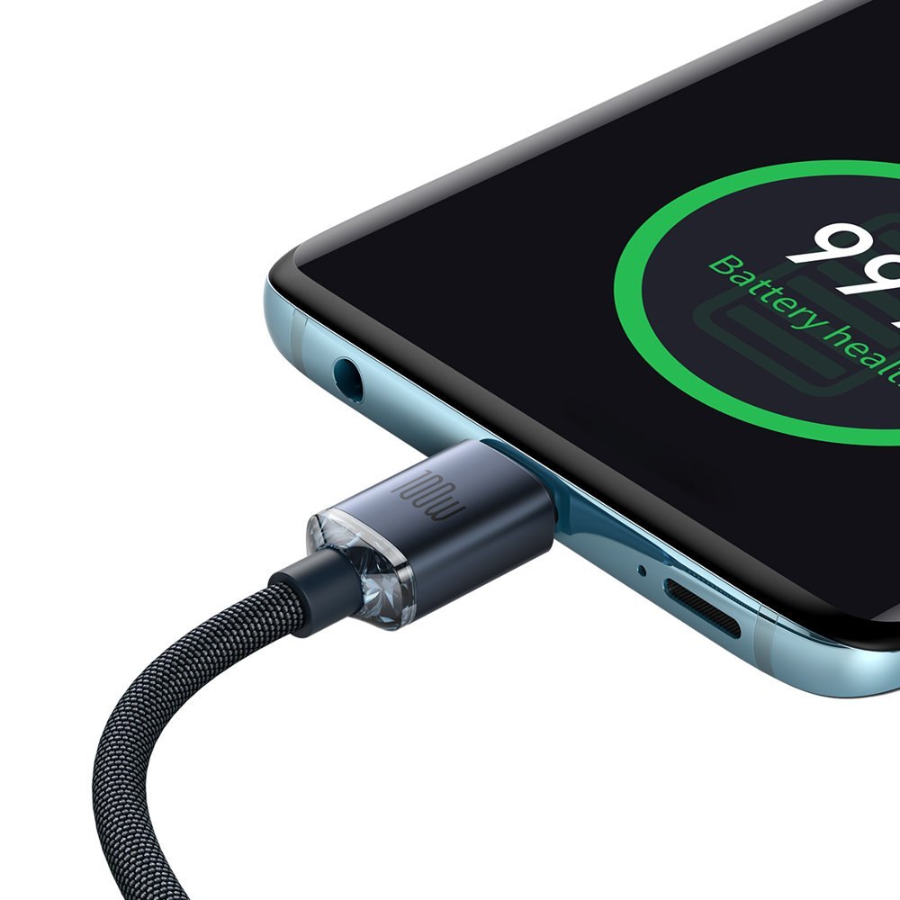 Kabel przewód do szybkiego ładowania i transferu danych USB-C USB-C 100W 2m czarny Kabel przewód do szybkiego ładowania i transferu danych USB-C USB-C 100W 2m czarny
