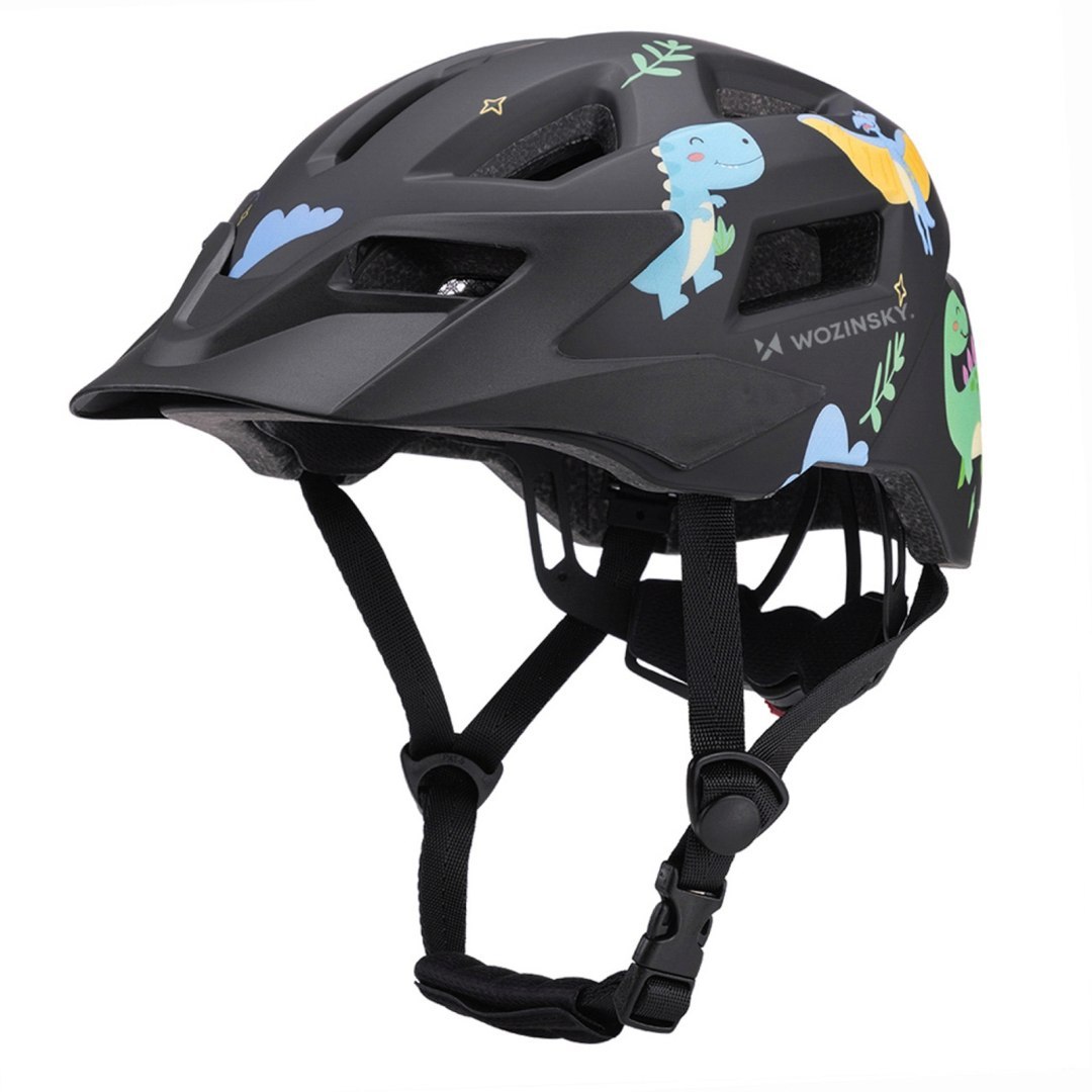 Kask rowerowy dziecięcy MTB z odpinanym daszkiem 48-52 cm – czarny Kask rowerowy dziecięcy MTB z odpinanym daszkiem 48-52 cm – czarny