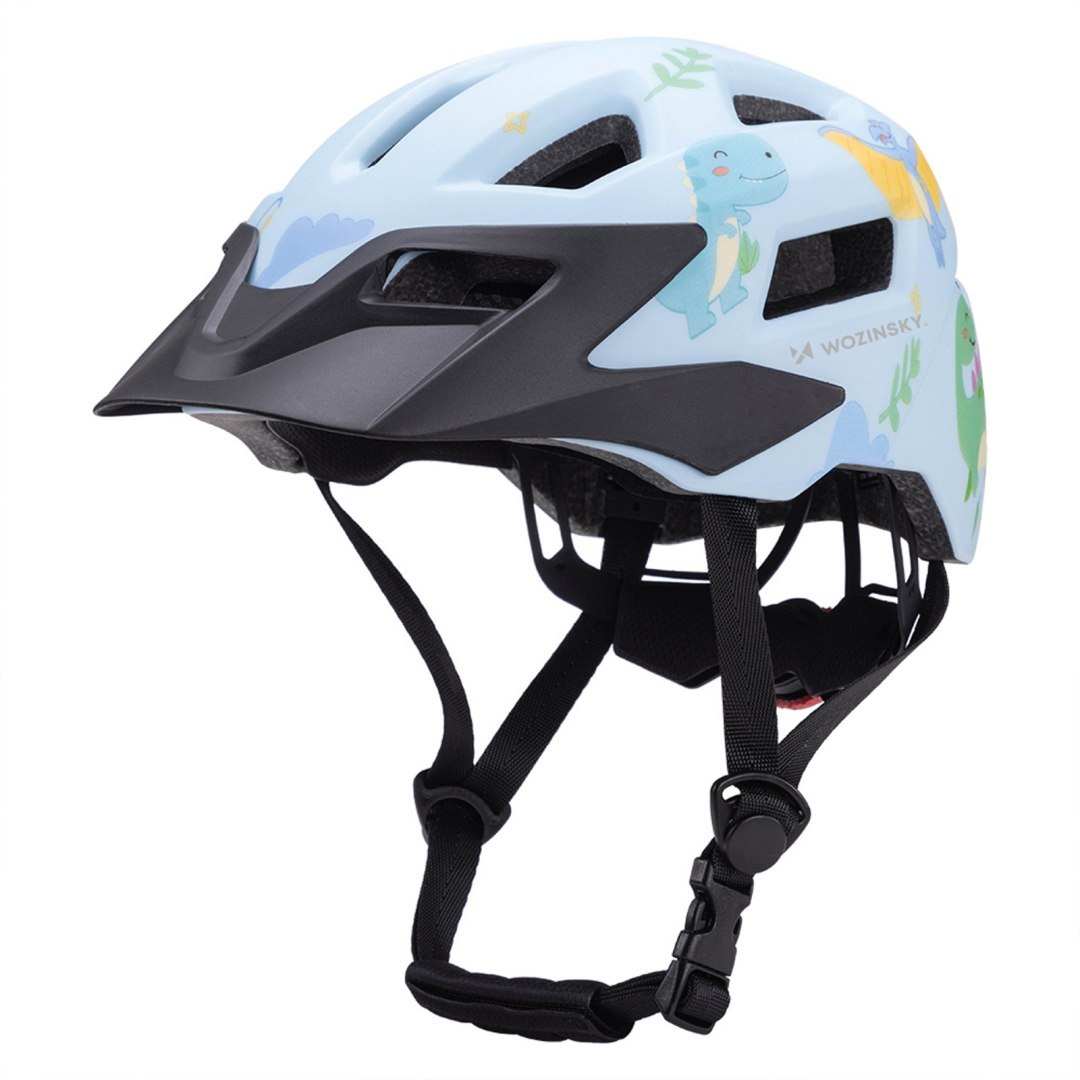 Kask rowerowy dziecięcy MTB z odpinanym daszkiem 52-56 cm – jasnoniebieski