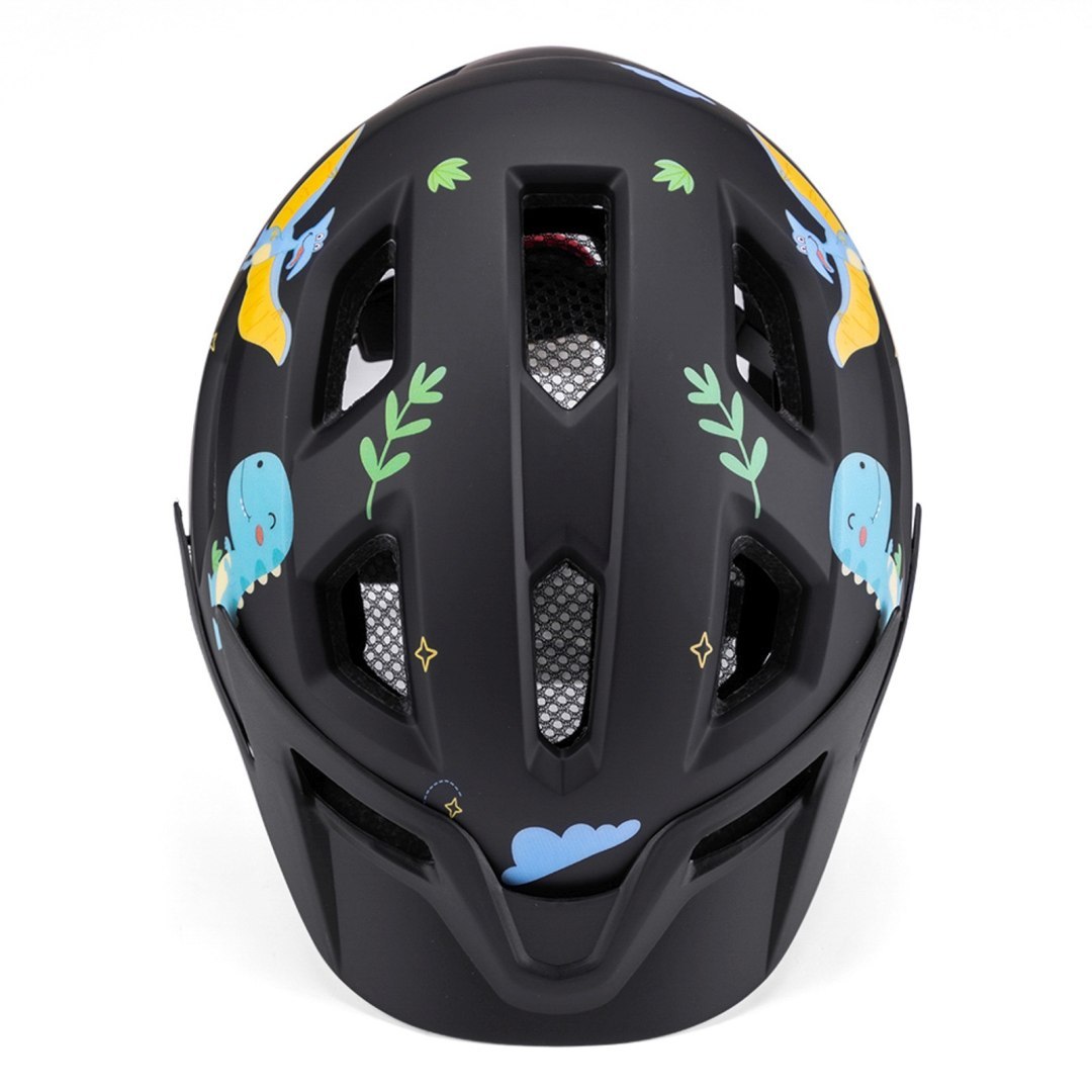 Kask rowerowy dziecięcy MTB z odpinanym daszkiem 52-56 cm – czarny Kask rowerowy dziecięcy MTB z odpinanym daszkiem 52-56 cm – czarny