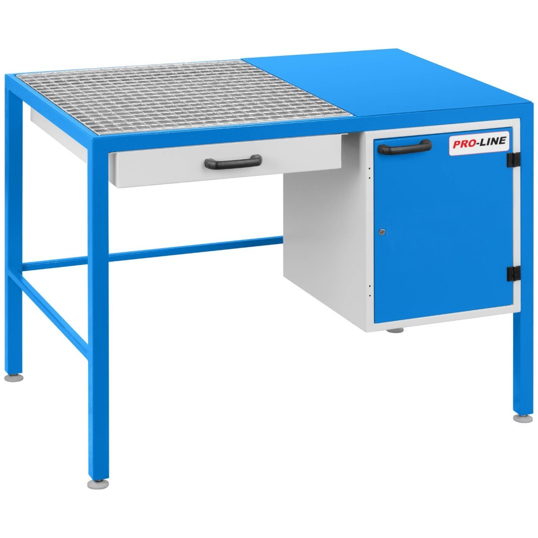 Stół szlifierski warsztatowy z szufladą na pył i szafką PRO-LINE 1180x780x850mm Stół szlifierski warsztatowy z szufladą na pył i szafką PRO-LINE 1180x780x850mm
