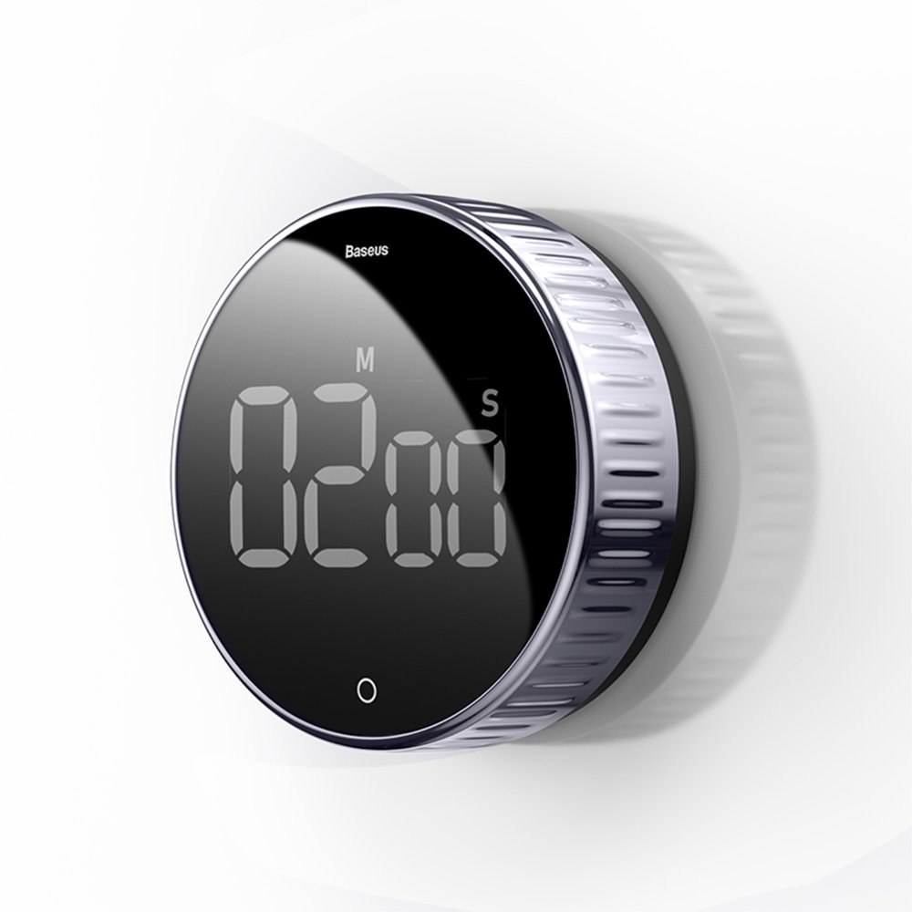 Obrotowy minutnik czasomierz elektroniczny timer czarny Obrotowy minutnik czasomierz elektroniczny timer czarny