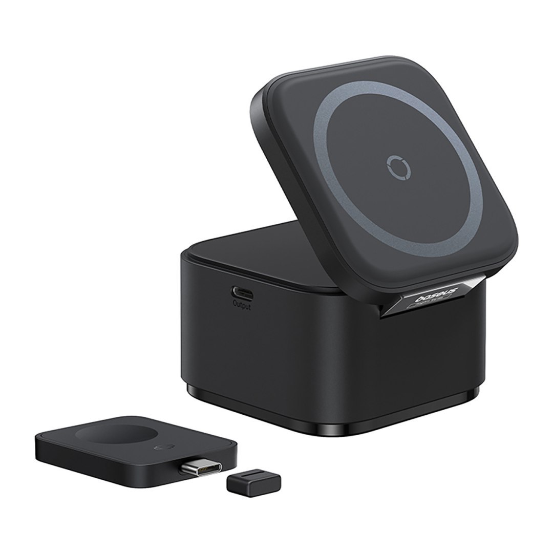 Ładowarka indukcyjna 3w1 do telefonu smartwatcha MagSafe 25W – czarna Ładowarka indukcyjna 3w1 do telefonu smartwatcha MagSafe 25W – czarna