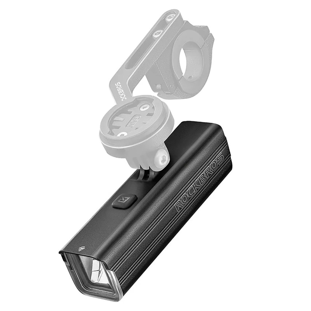 Lampka rowerowa przednia 5000mAh 1500lm IPX6 mocowanie Garmin i GoPro – czarna