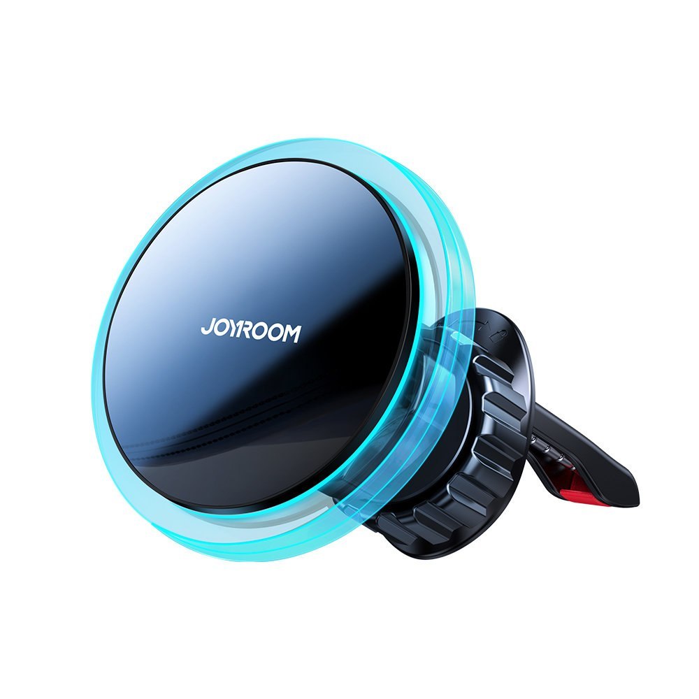 Uchwyt samochodowy do telefonu z ładowarką indukcyjną Qi 15W MagSafe na kratkę srebrny Uchwyt samochodowy do telefonu z ładowarką indukcyjną Qi 15W MagSafe na kratkę srebrny