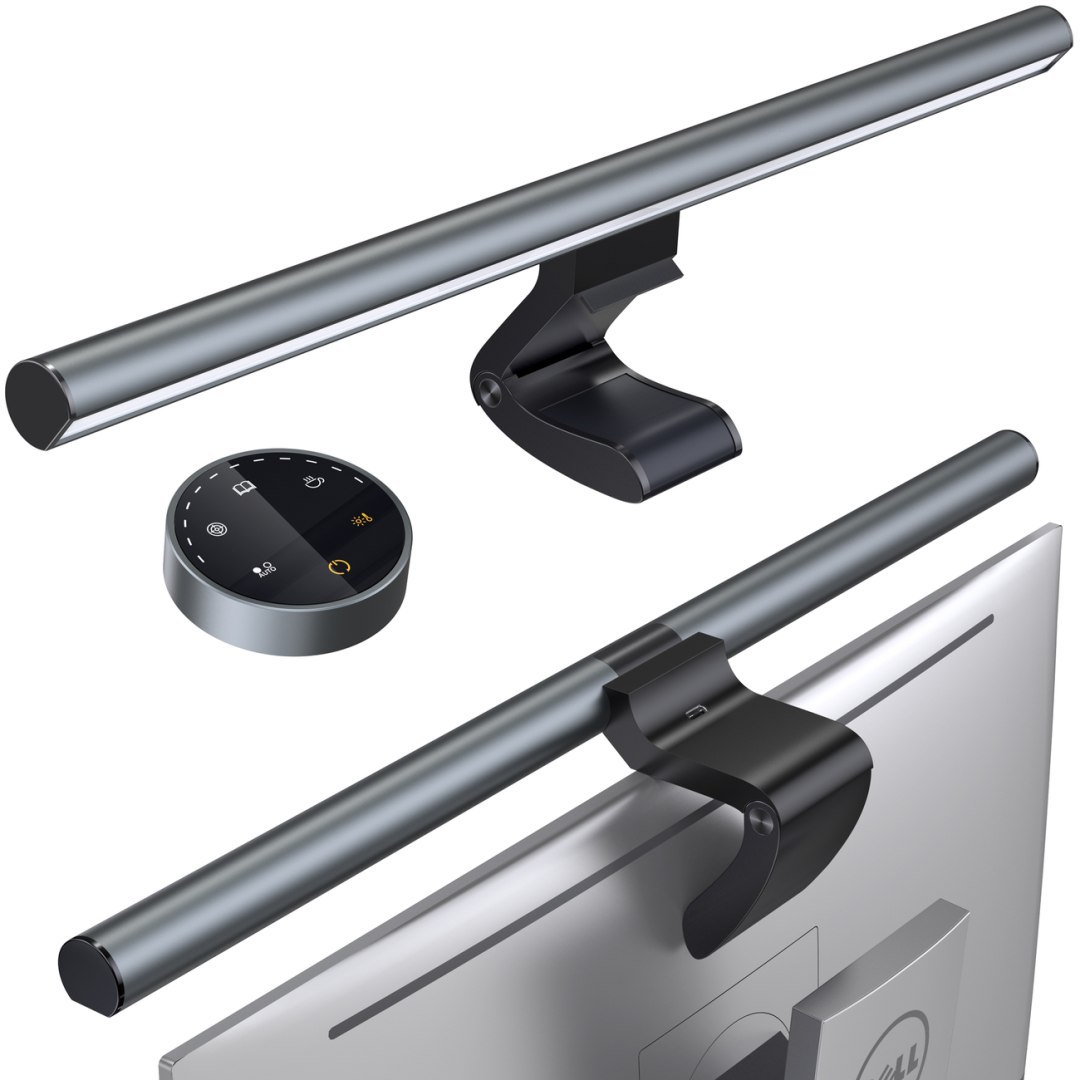 Bezprzewodowa lampka LED oświetlenie na ekran monitor Elesense czarny – ZESTAW 2szt. Bezprzewodowa lampka LED oświetlenie na ekran monitor Elesense czarny – ZESTAW 2szt.