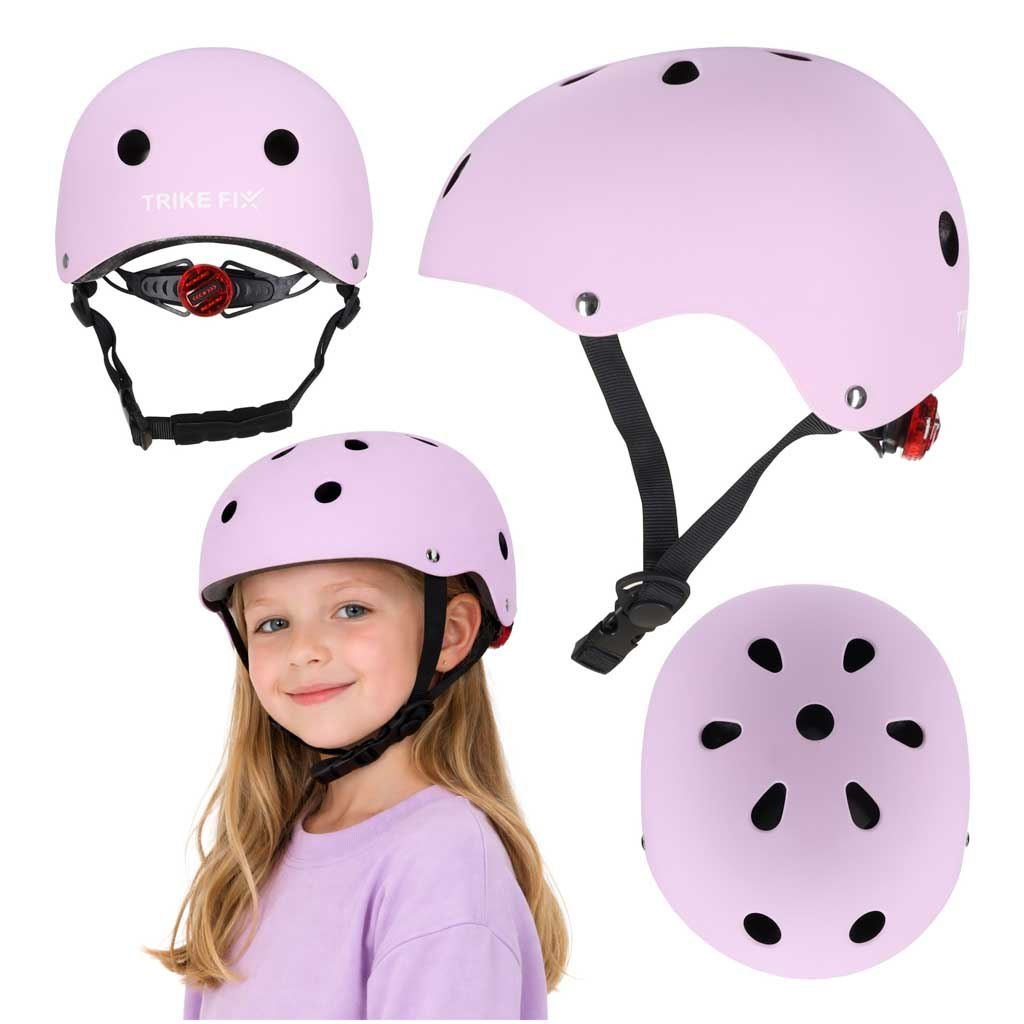 Kask rowerowy dla dziecka Trike Fix dziecięcy regulowany LED M 55-58cm fioletowy Kask rowerowy dla dziecka Trike Fix dziecięcy regulowany LED M 55-58cm fioletowy