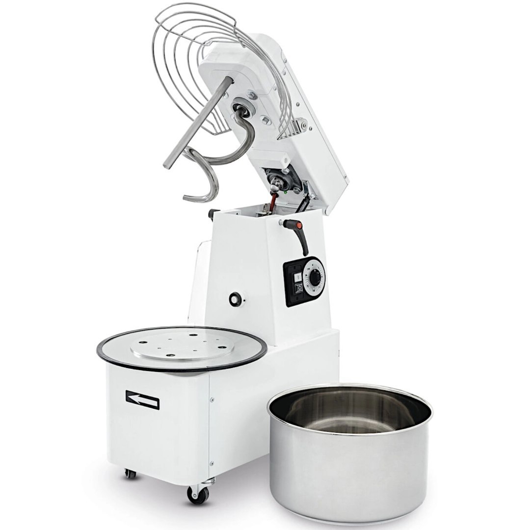 Miesiarka spiralna z podnoszoną głowicą i wyjmowaną dzieżą 22 l 56 kg/h 750 W Miesiarka spiralna z podnoszoną głowicą i wyjmowaną dzieżą 22 l 56 kg/h 750 W