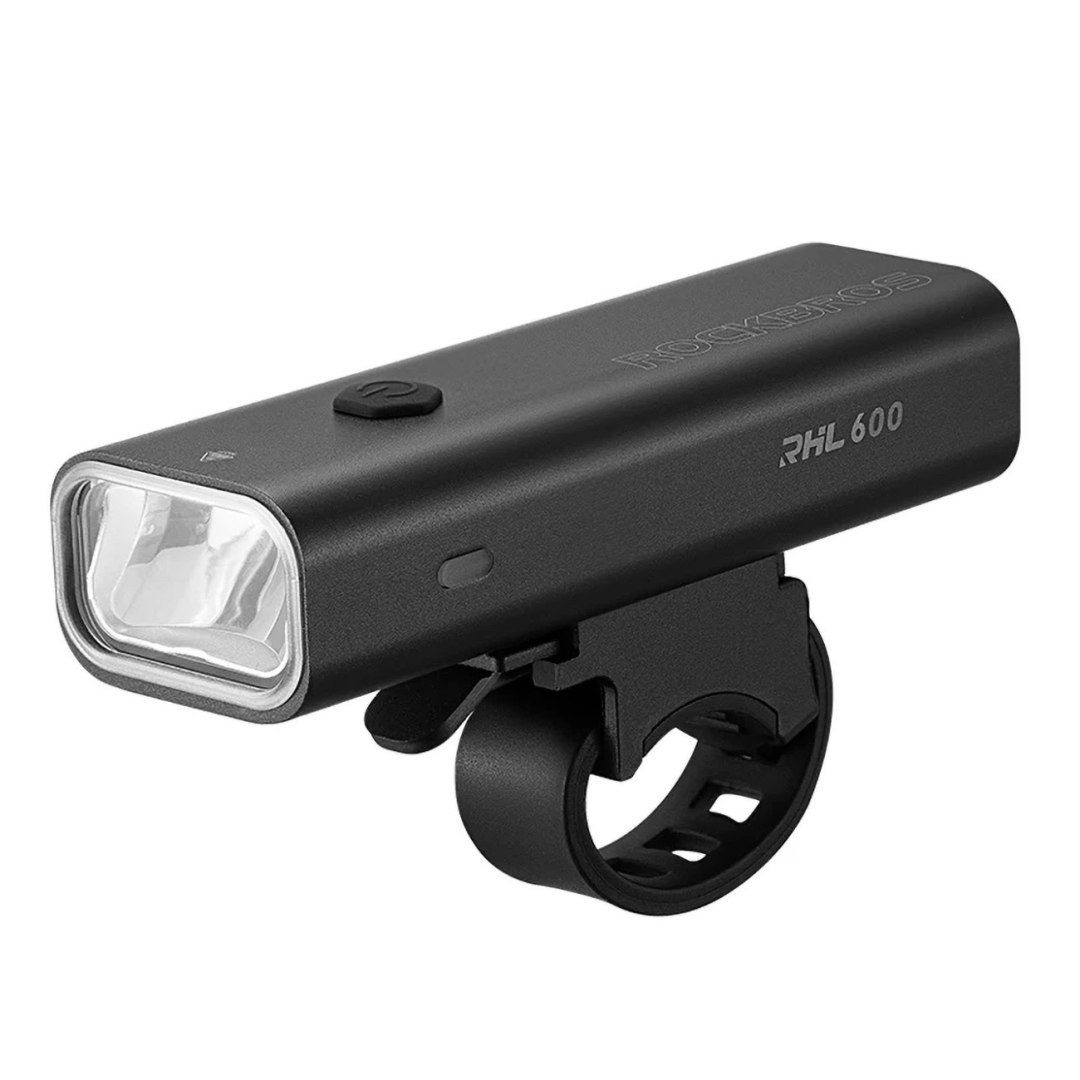 Lampka rowerowa przednia z funkcją latarki biała 600lm IPX6 USB-C – czarna