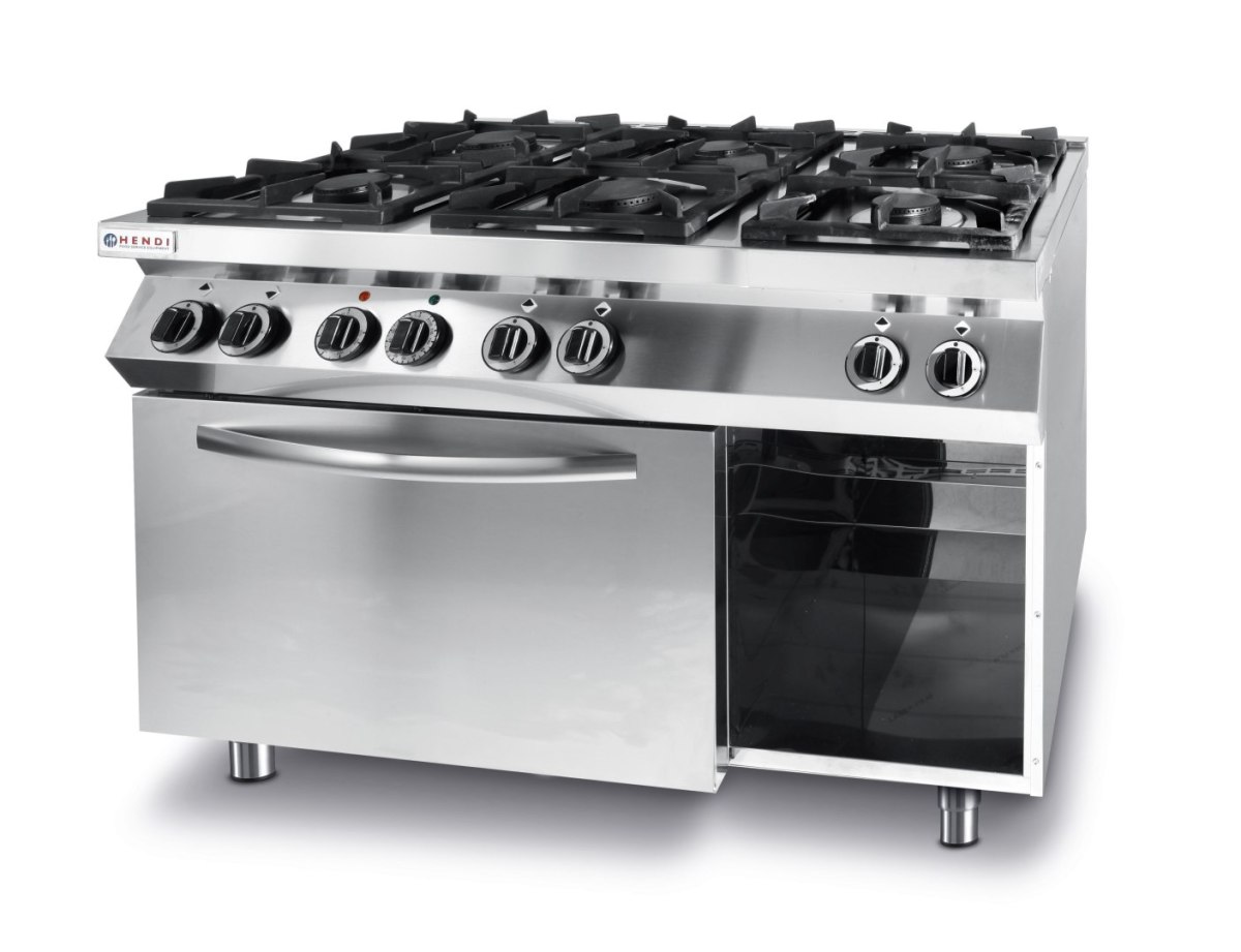 Kuchnia gazowa 6 palników z piekarnikiem elektrycznym GN1/1 Kitchen Line – Hendi 225899 Kuchnia gazowa 6 palników z piekarnikiem elektrycznym GN1/1 Kitchen Line – Hendi 225899