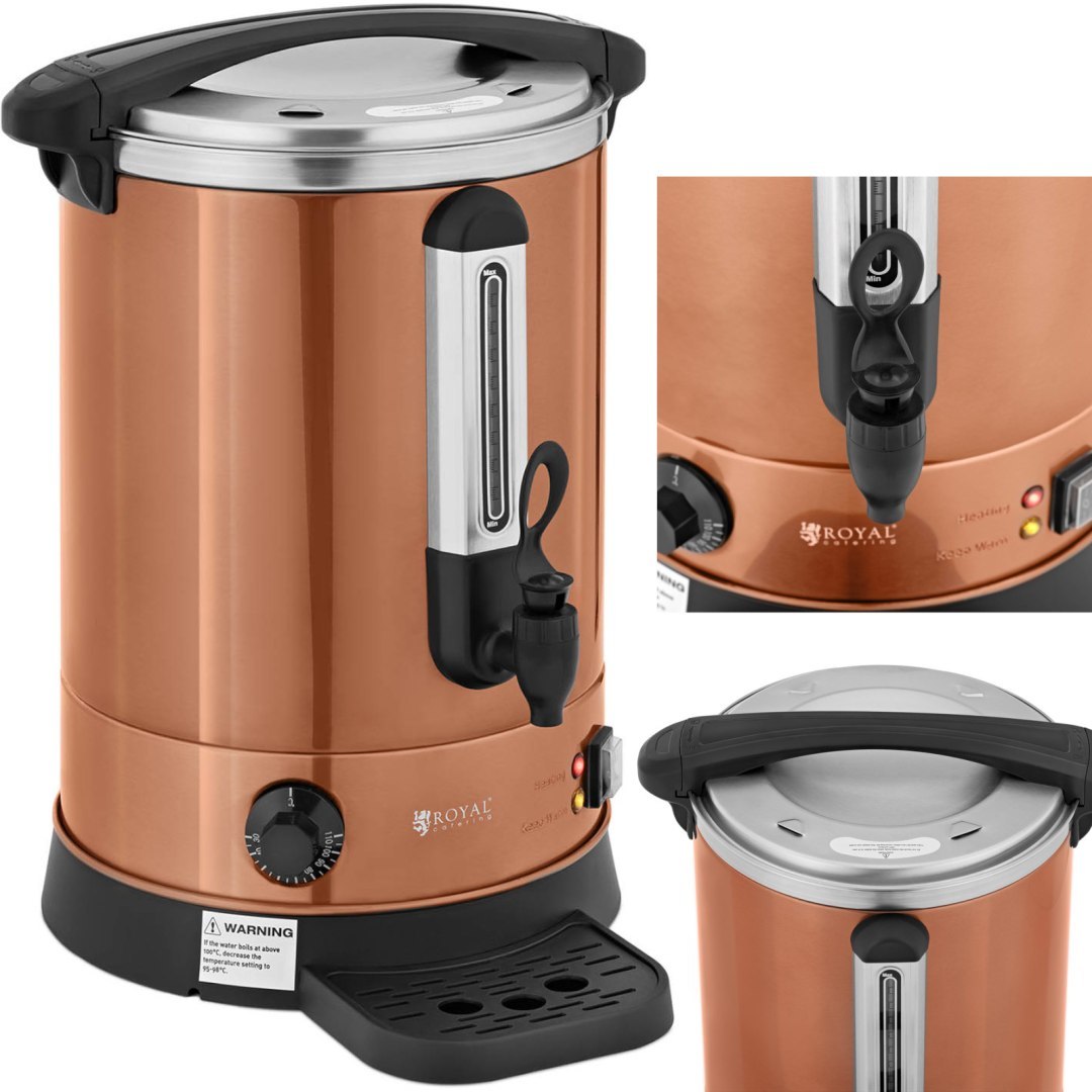 Warnik podgrzewacz do wody z podwójnymi ściankami i ociekaczem 13.5 L 2500 W pomarańczowy Warnik podgrzewacz do wody z podwójnymi ściankami i ociekaczem 13.5 L 2500 W pomarańczowy