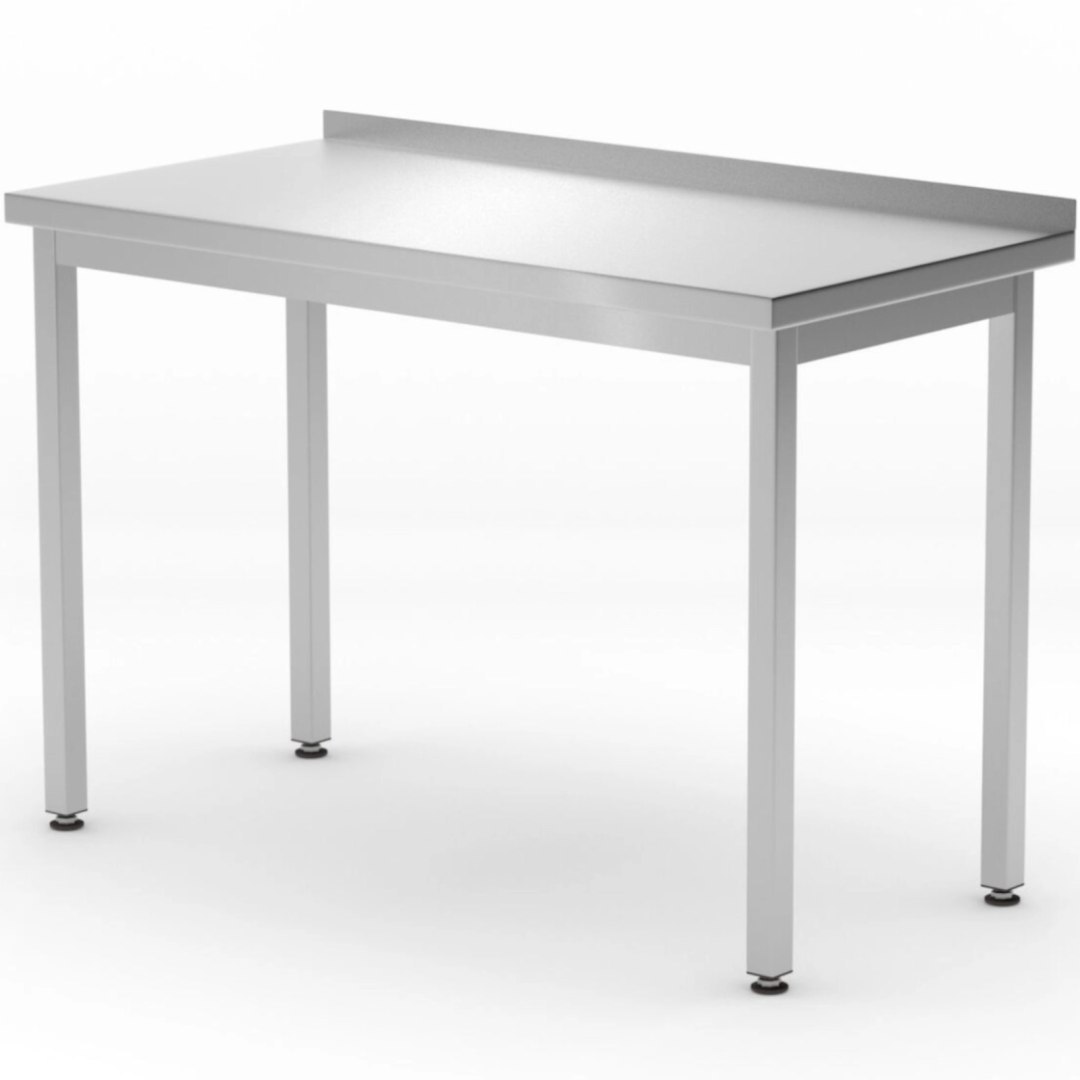 Stół blat roboczy przyścienny z rantem Budget Line STAL 1200 x 600 x 850 mm – Hendi 817216