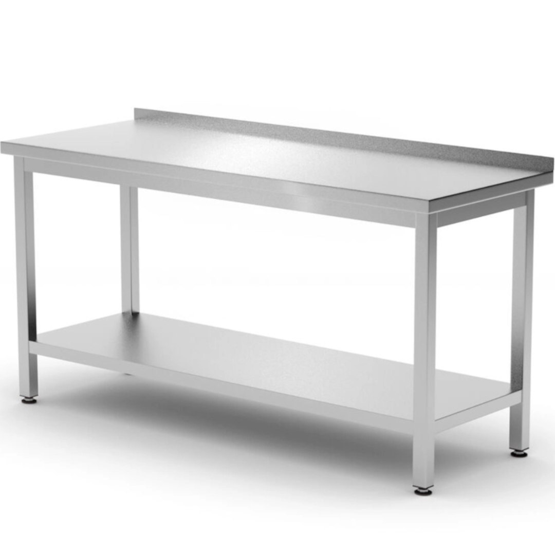 Stół blat roboczy przyścienny z rantem półką Kitchen Line STAL 1200 x 600 x 850 mm – Hendi 817285 Stół blat roboczy przyścienny z rantem półką Kitchen Line STAL 1200 x 600 x 850 mm – Hendi 817285