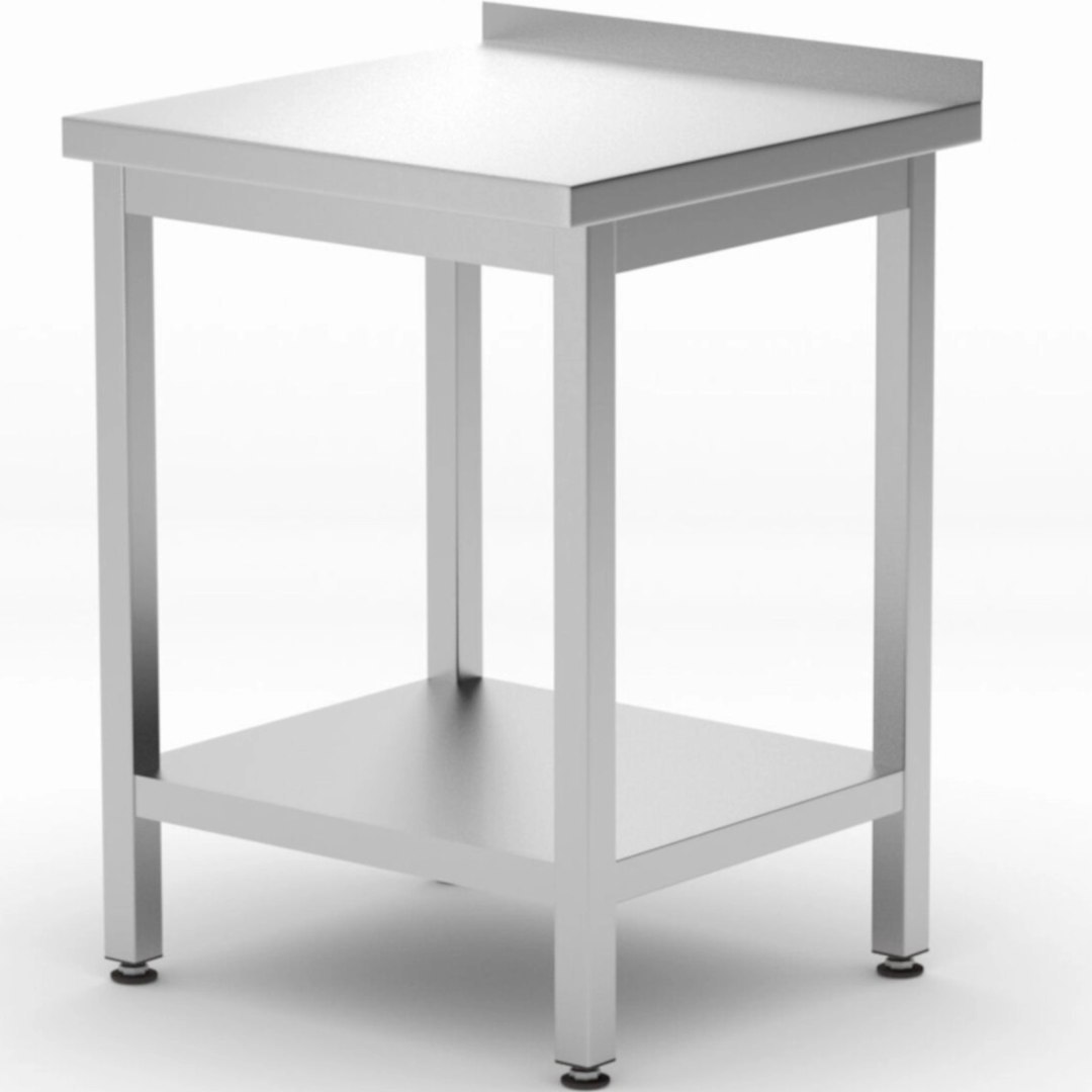 Stół blat roboczy przyścienny z rantem półką Budget Line STAL 600 x 600 x 850 mm – Hendi 817223 Stół blat roboczy przyścienny z rantem półką Budget Line STAL 600 x 600 x 850 mm – Hendi 817223